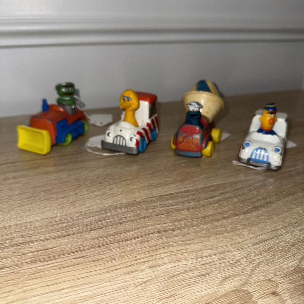 VTG Sesame Street Toy Lot 4 Oscar Grouch Cookie Monster Big Bird Ernie Playskool